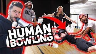 Nadeshot Forces Staff To Play HUMAN BOWLING!