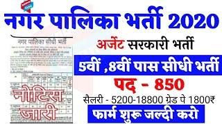 नगरपालिका बम्पर सीधी भर्ती 2020||Nagar Palika vanacay ||Municipality Recruitment 2020|| Group D