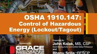 Webinar - OSHA 1910.147 - Control of Hazardous Energy (Lockout/Tagout)