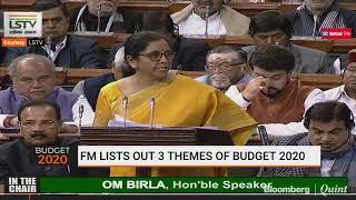 Finance Minister Lists Out The 3 Themes Of Union Budget 2020