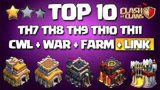 TOP 10 BEST TH7 TH8 TH9 TH10 TH11 WAR BASE 2020! Anti 2 Star War Base (CWL) + Link | Clash of Clans