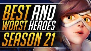 BEST and WORST Heroes of the NEW SEASON 21 - META Tips and Tricks - Overwatch Pro Guide