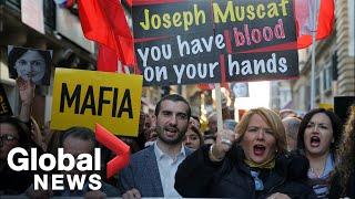 Malta protests: Thousands demand PM's resignation over murdered journalist