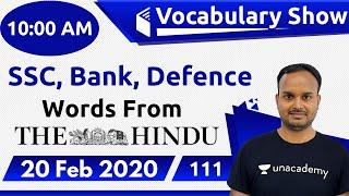 10:00 AM - SSC, Bank, Defence | English Vocabulary Show by Sanjeev Sir | Day#111