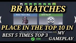 Place in the top10 in BR Matches 5 times Call Of Duty Mobile || Task Complete ||