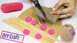 Craft ideas with jute | Jute craft making tutorial for home decor | Jute art and craft