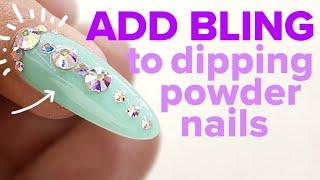 Spring Bling Dip Powder Nails with Gel Top Coat Using Chisel Dipping Powder