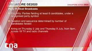 Singapore GE2020: Airtime for party and constituency political broadcasts allocated