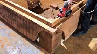 HowTo Make Extremely Giant Monolithic Table With Special Joints | Woodworking Project You Never Seen