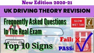 UK driving theory revision top 10 road signs 2020-21