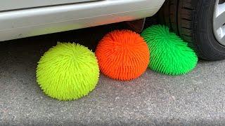 Experiment Car vs Doodles Ball | Crushing crunchy & soft things by car | Test Ex