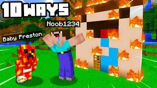 Top 10 Ways To PRANK Noob1234 With BABY PRESTON! ( Minecraft)