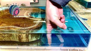 Aquamarine Table of Epoxy! 100 pounds Powerful layer! Аквамариновый Стол из Эпоксидки! 45 кг!