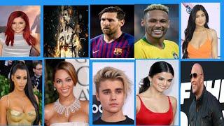 Top 10 people with most amount of followers on instagram