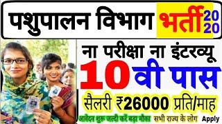 पशुपालन विभाग में आई बड़ी भर्ती, सैलरी-63200 | All India Job - Govt Job | sarkari_naukri 2020