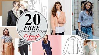 20  CLASSIC and FREE sewing patterns for sewing a French Style Wardrobe