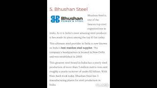 Top 10 Steel Company in India