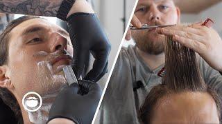 Handsome Guy Gets the McConaughey Special (Scissor Cut & Straight Razor Shave) | Dave Banks