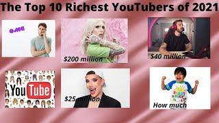 The Top 10 Richest YouTubers of 2021. Watch till end, it take only 1minute.