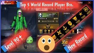 Free Fire Top 5 World Record Player || Free Fire India Top Players || Free fire awm king ||