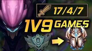 How to 1v9 Games | Season 10 Kha'Zix Only Unranked to Challenger