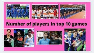 Number of player in top 10 sports .#shorts .How much?