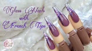 HOW TO ~ SCULPT GLASS NAILS WITH FORMS / FRENCH TIPS  || GLITTERBELS ACRYLIC SYSTEM