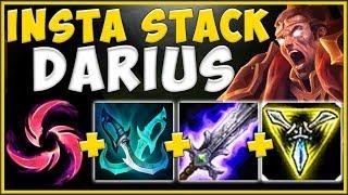 100% UNFAIR BUILD TO INSTANTLY HIT 5 STACKS WITH DARIUS! DARIUS TOP SEASON 10! - League of Legends