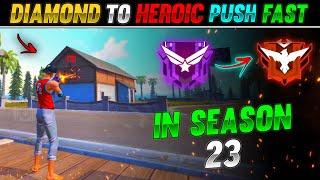 DIAMOND TO HEROIC PUSHING IN 5 HOURS✅| SOLO RANK PUSHING TIPS AND TRICKS | FREE FIRE RANK UP FAST.