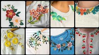 Top 10+ Hand Embroidery Work On Neck || Neck Hand Embroidery Design