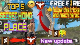 FREE FIRE BEST TOP 5 SECRET HIDING PLACE IN  BERMUDA MAP AFTER NEW UPDATE||NOOB GALAXY