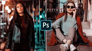 AQUA and ORANGE Color Grading Effect in Photoshop + FREE ACTION FILE