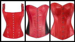 Top 10! Attractive Red Leather Corset Collection With beautiful Designs