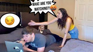 GETTING CAUGHT WATCHING THE "WRONG" TYPE OF ANIME PRANK ON GIRLFRIEND!