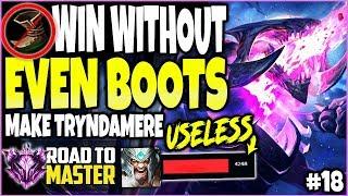 Win without EVEN BOOTS! Road to Master #18 - Best LoL TOP Cho'Gath vs Tryndamere Season 10 Gameplay