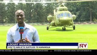 Government airlifts supplies to Karamoja as locusts invade Uganda