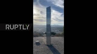 USA: Mysterious metal monolith comes back, now on top of Atascadero"s Pine Mountain in California