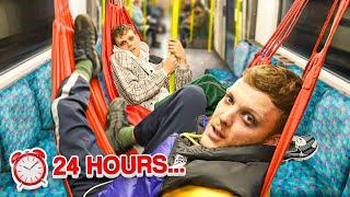 We spent 24 HOURS on London's UNDERGROUND TRAIN (World Record)