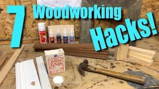 7 Woodworking Hacks! w/ SuperGlue , Coffee and Baking Soda!