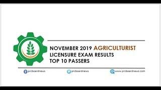 NOVEMBER 2019 | Agriculturist Licensure Exam Results | Top 10 | Top Performance of Schools