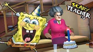 O ANIVERSÁRIO DA PROFESSORA! | Bob Esponja no Scary Teacher 3D