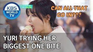 Yuri trying her biggest bite [Stars' Top Recipe at Fun-Staurant/2020.02.17]