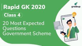 20 Most Expected Questions on Latest Government Schemes | Rapid GK 2020 Series | Class 4