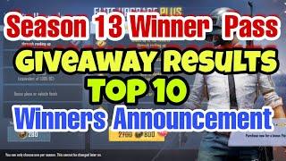 PUBG LITE WINNER PASS GIVEAWAY RESULT ANNOUNCEMENT | TOP 10 WINNERS LIVE RESULTS PUBG LITE