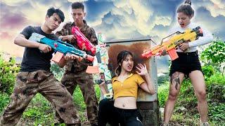 XGirl Nerf War: Duo Swat SEAL X Girl Warriors Nerf Guns Fight Criminal Group Cherry Crazy Black