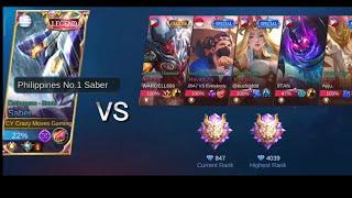 You Must Watch This Top Philippines Number 1 Saber Vs 4k Points Squad #MLBB #ML #SABER