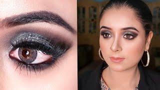 Glitter Smokey Eye Makeup Tutorial, Step By Step for Beginners