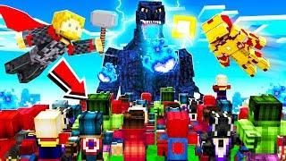 SUPERHEROES vs THE BIGGEST MINECRAFT BOSS! (Godzilla)