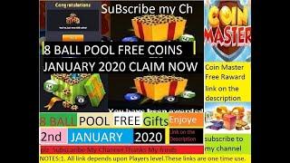 8 ball pool free Coin link today.2nd JANUARY.2020.AND Coin.master.8M.روابط هدايا جديده..ball pool.