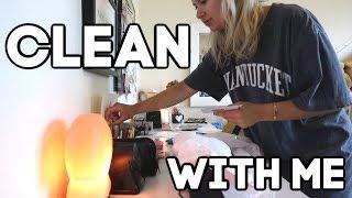 CLEAN WITH ME PART 2: desk organization, room decor, and cleaning out